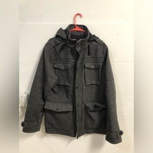 Men's Gray Button Up Jacket Size Large